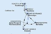 Fort de France,Pointe-a-Pitre,Roseau,Bridgetown,Kingstown ,Saint George,Fort de France