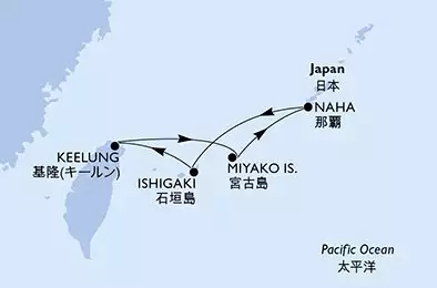 Keelung,Miyako Is.,Naha,Ishigaki,Keelung