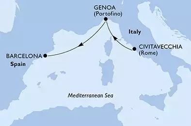 Civitavecchia,Genoa,Barcelona