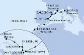 Livorno,Marseille,Barcelona,Valencia,Casablanca,Bridgetown,Saint George,Philipsburg,San Juan,Miami