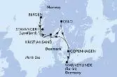 Warnemunde,Bergen,Kristiansand,Stavanger,Oslo,Copenhagen,Warnemunde