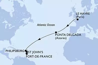 Le Havre,Ponta Delgada,Philipsburg,St John s,Fort de France