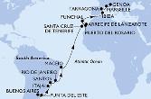 Buenos Aires,Punta Del Este,Itajai,Santos,Rio de Janeiro,Maceio,Santa Cruz de Tenerife,Arrecife de Lanzarote,Puerto del Rosario,Funchal,Ibiza,Tarragona,Marseille,Genoa