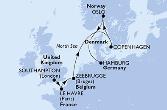 Southampton,Le Havre,Zeebrugge,Copenhagen,Oslo,Hamburg